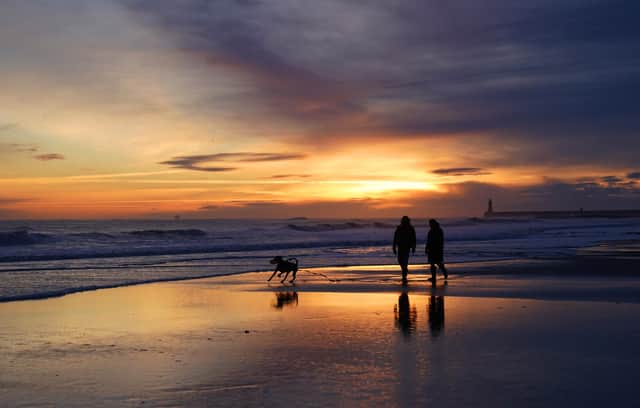 Sunrise over the beach at Tynemouth, Tyne and Wear, England yesterday, Saturday December 30. The solstice was more than a week ago but the latest sunrise in Northern Ireland is actually today and tomorrow, new year's day. Pic: Owen Humphreys/PA Wire
