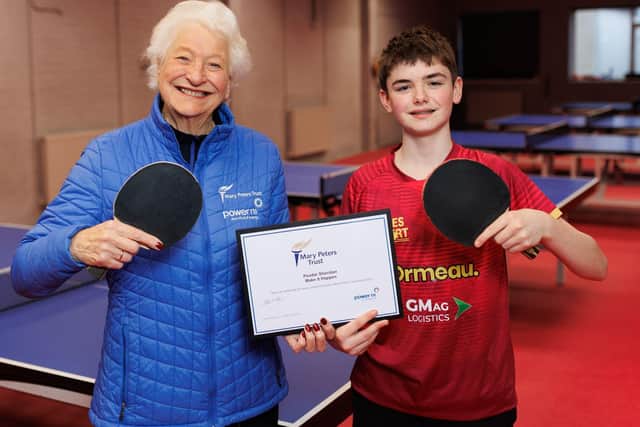 Lady Mary Peters and award winner Peadar Sheridan.
