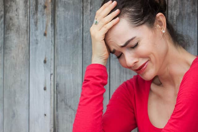 A very upset woman