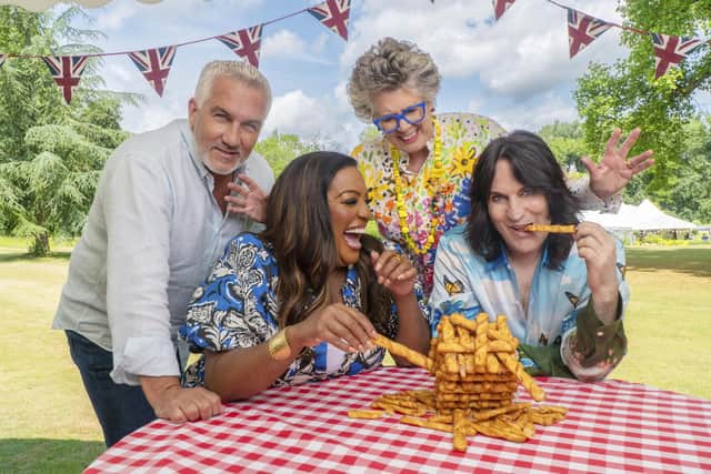 The Great British Bake Off's Paul, Alison, Prue and Noel