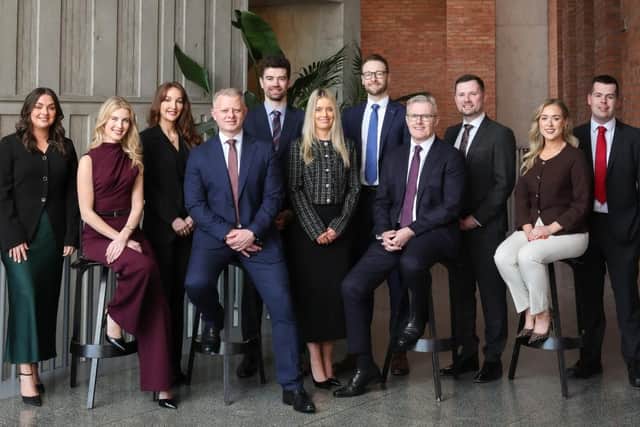 Northern Ireland law firm Mills Selig has strengthened its corporate practice with a series of senior appointments and promotions, marking the thier fifth consecutive year of growth. Pictured is Lyndsey McSherry, Emma McCloskey, Jamie Farrell-Murray, Chris Guy, Robert Connor, Aisling O’Hare, Glenn Watterson, John Kearns, Darren Marley, Aveen McGahon, and Christopher Fairfield