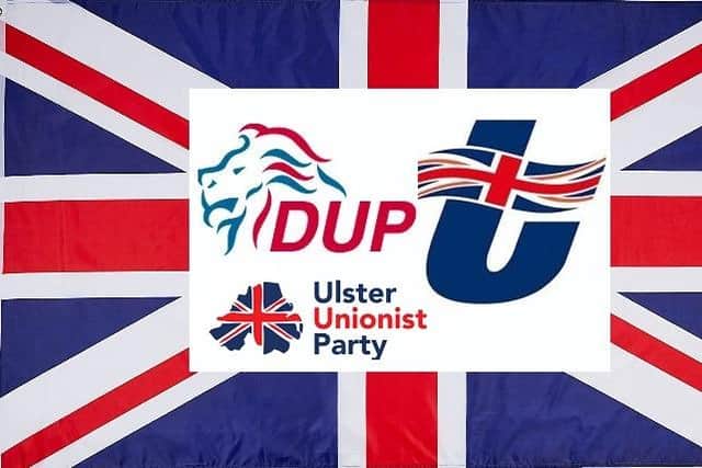 Image of DUP, UUP and TUV logos