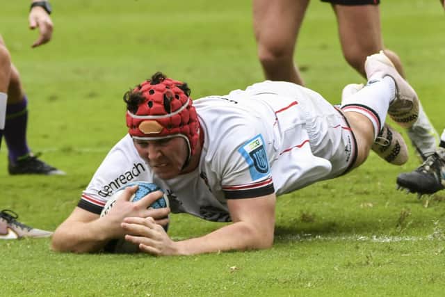 Ulster's Tom Stewart claimed a hat-trick of tries against the Bulls at Kingspan Stadium on Saturday night.