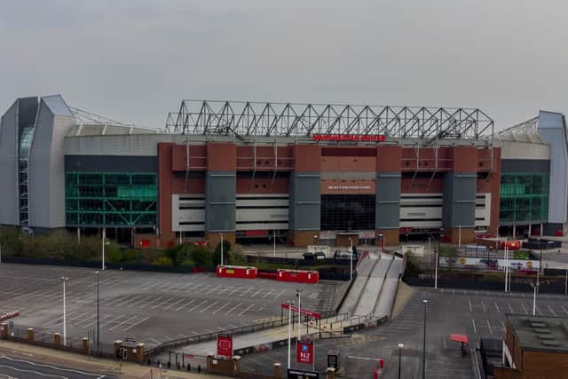 A general view from above of Old Trafford, home of Manchester United FC