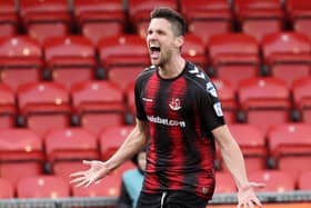 Crusaders striker Adam Lecky returns to the Ballymena Showgrounds this afternoon