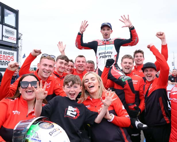 Glenn Irwin made it nine Superbike victories in a row at the North West 200 last night to equal the record held by Joey Dunlop and Michael Rutter