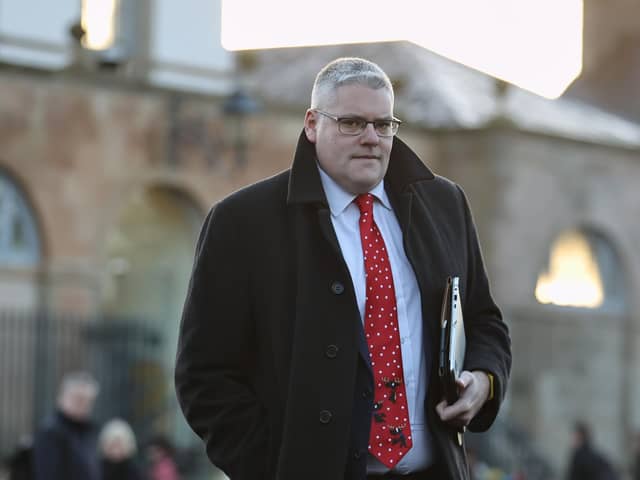 DUP interim leader Gavin Robinson is focused on childcare and the economy as the party emerges from one of the most challenging periods in its history. Photo: Liam McBurney/PA Wire