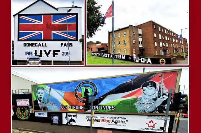 Selection of paramilitary murals in Belfast, 2022