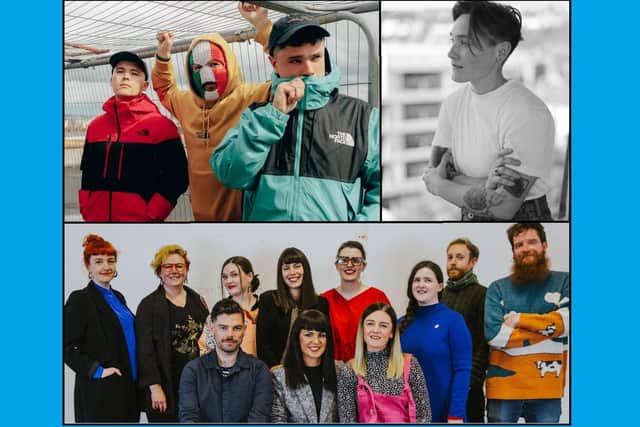 Some of the artists on the 'boycott Israel' list: clockwise, Kneecap, SOAK, and the Array Collective