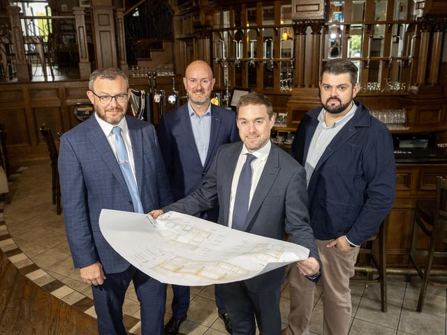 Henk Compier, general manager, Armagh City Hotel, Alan Stewart, head of business development, McCue Fit-Out, Eddie McKeever, managing director, McKeever Hotels and Andrew O’Doherty, architect and experiential designer, Drinksology