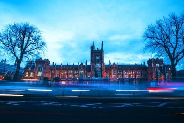 The view of the front of Queen's Lanyon Building; the university did not respond to criticism of its social media policy