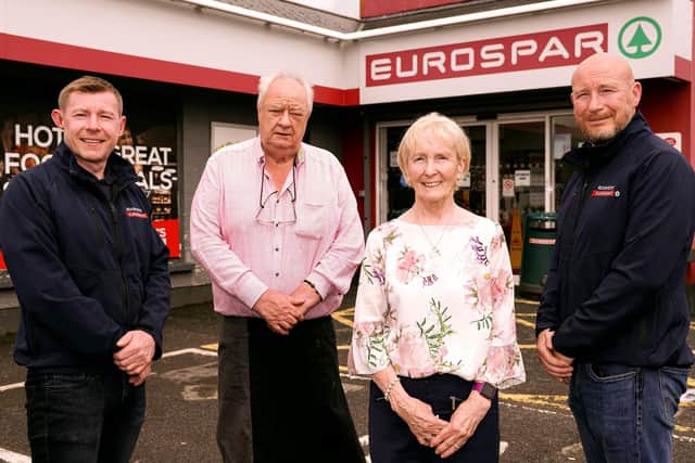 The Rooney family, who operate and own the Eurospar store in Enniskillen, are celebrating the incredible milestone of 50 years in business. Pictured are James Rooney, Martin Rooney, Angela Rooney and Timmy Rooney