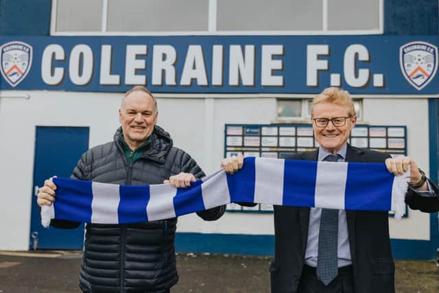 New owners at Coleraine as Ranald McGregor-Smith (left) and Patrick Mitchell have agreed to take the reins