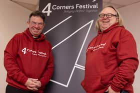 Rev Steve Stockman, right, has been awarded an MBE for services to reconciliation. He is pictured with Fr Martin Magill, with whom he has run the 4 Corners Festival in Belfast since 2012.