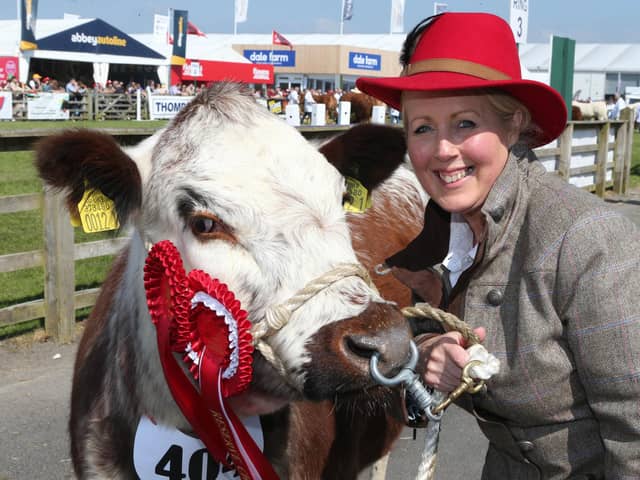 Michelle McCauley won the 'best dressed' prize at the 2024 Balmoral Show. Attendance broke all records, with over 120,000 estimated to have visited over four days last week. Photo: Kevin McAuley