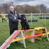 Chair of Mid Ulster Council Councillor Dominic Molloy at the new dog park at Dungannon Park