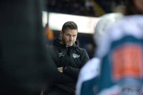Belfast Giants' head coach Adam Keefe pictured earlier this season during a game against the Nottingham Panthers. Picture: Panthers Images
