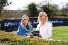 Pictured (L-R) is Sharon McHugh, BoyleSports and Emma Meehan, Down Royal Racecourse