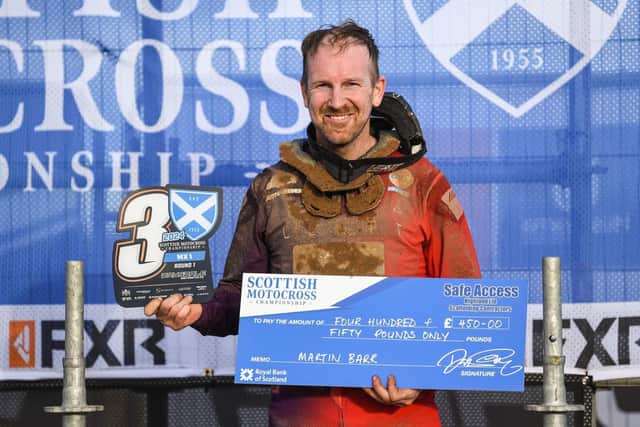 Ballyclare’s Martin Barr finished third in the MX1 class at the opening round of the of the Scottish Championship at Tain. Picture courtesy of Scottish Championship