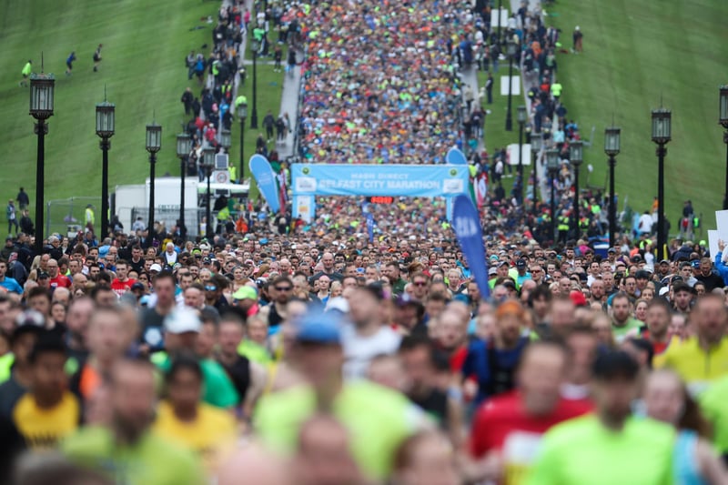 The Belfast City Marathon first launched in 1982 with 3,021 taking part in a marathon only event. 
Photo by Press Eye.