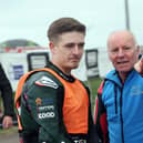 Newcomer Franco Bourne with team boss Ian Lougher at the North West 200