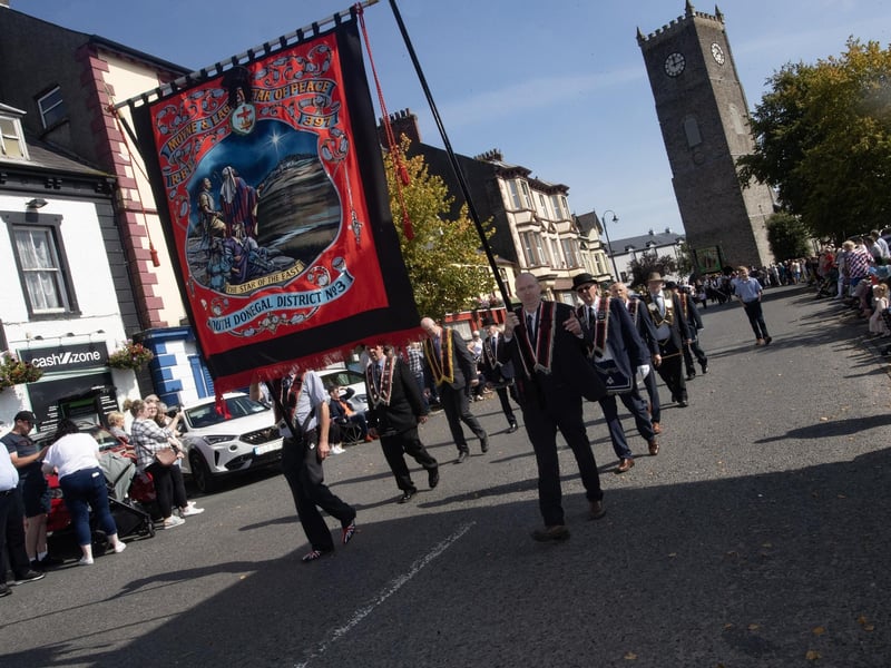 The South Donegal District No. 31 Lodge pictured at Raphoe's 'Last Saturday' parade as it makes its way into the County Donegal town at the weekend
