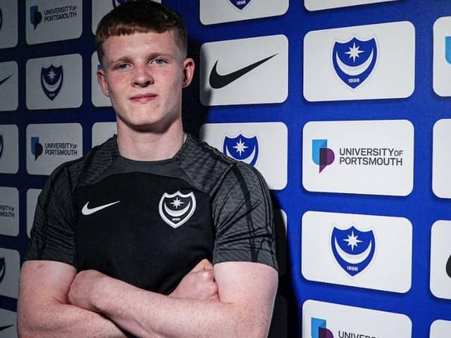 Terry Devlin has joined Portsmouth on a three-year deal. Credit: Portsmouth FC