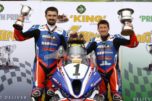 Carl Phillips (left) won the King of Kirkistown title after an Ulster Superbike double on Saturday, with team-mate Christian Elkin claiming the Crown Prince title in the Supersport class. (Photo by Rod Neill/Pacemaker Press)