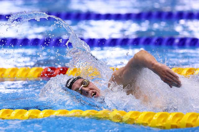 Northern Ireland swimmer Daniel Wiffen set a new world record in the 800m freestyle as he won a third gold medal at the European Short Course Championships