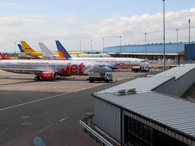 Planes at Belfast International Airport. Pic: Stephen Davison/Pacemaker