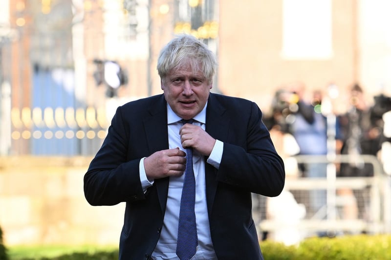 Former prime minister Boris Johnson arrives for a gala dinner at Hillsborough Castle, Co Down, at the end of the international conference marking the 25th anniversary of the Belfast/Good Friday Agreement.