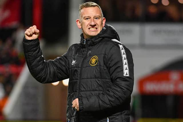 Carrick Rangers manager Stuart King was delighted with last night's 2-0 win against Ballymena United