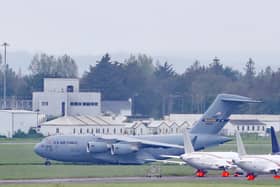 A US Air Force transport plane on the runway of Shannon Airport in Co Clare. According to the Irish Examiner, in 2021 there was 'around one military flight landing per day' at the airport. It's likely these flights have increased with the wars in Ukraine and Israel