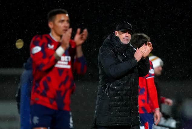 Rangers boss Philippe Clement applauds the fans at the end of the Scottish Gas Scottish Cup fourth-round win over Dumbarton. (Photo by Andrew Milligan/PA Wire)