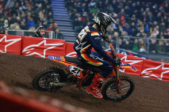 Omagh’s Lewis Spratt finished second overall in the supermini class at the Arenacross Tour in Belfast and lies third in the championship.
