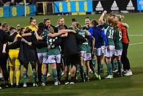 Northern Ireland Women pictured after their 1-0 success against Albania in the Nations League as boss Tanya Oxtoby has announced her latest squad