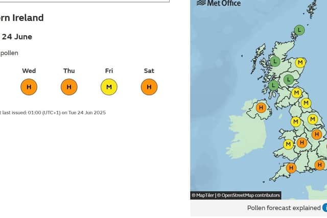 Pollen forecast Met Office