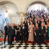 Belfast-based security company ESS marked its 50th year in business and its anniversary celebration at City Hall. Pictured are guests who attended the recent event