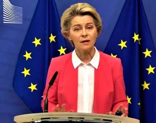 European Commission president Ursula von der Leyen who signed a deal with the United Kingdom over the Northern Ireland Protocol. EU rule will still apply in Northern Ireland, and we are still more in the EU’s single market than the UK’s