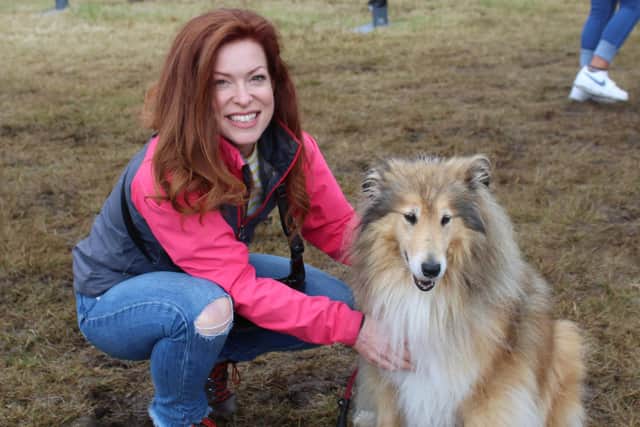 Deirdre Delamere, from New York, with her rough haired Collie - Callum - at Castlewellan Show 2023