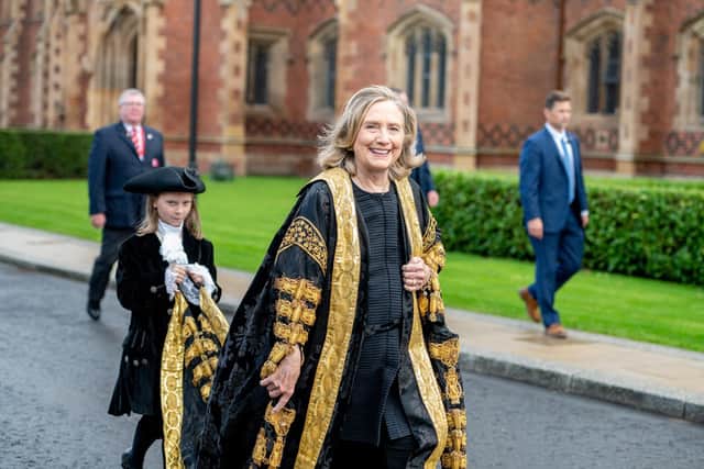 Hillary Clinton during her inauguration as Chancellor of Queen's University in 2021. Photo: Andrew Towe, Parkway Photography Ltd