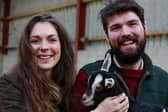 Organic farmers- Husband and wife team Charlie and Becky Cole from Broughgammon Farm in Ballycastle