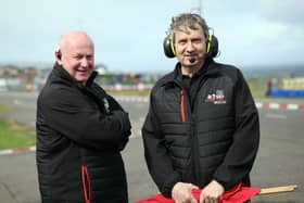 The North West 200's Mervyn Whyte (left) with Clerk of the Course Stanleigh Murray.