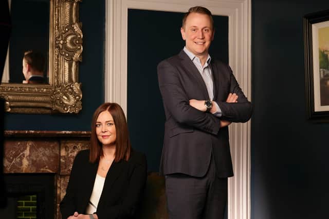 Hayward Hawk Technology and Hayward Hawk Professional Services have announced the merger of the two businesses making them one of the largest specialist recruitment consultancies in Northern Ireland. Pictured are Gemma Murphy and Richard Waterson, directors at Hayward Hawk