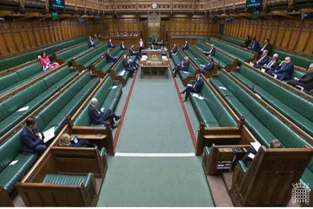 The scene in the House of Commons today, Thursday, February 1, where two motions were approved without the need for a formal vote. The motions give effect to commitments made in the UK government’s Safeguarding The Union command paper and are expected to clear the way for the DUP to end its two-year Stormont boycott