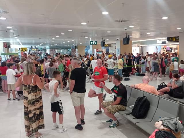 Northern Ireland holidaymakers stuck in Ibiza airport for a second day. Contributed photo