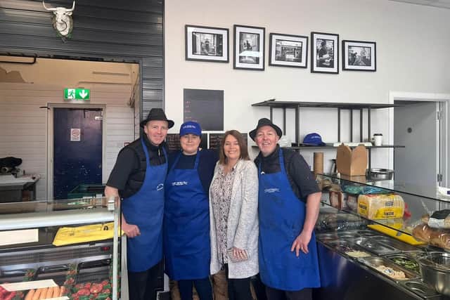 The Butchers Monkstown opened the doors in October 1998 as a family business. Pictured is original owners Raymond and Esme Millar with son Raymond and wife Laura who took over the family business and recently expanded