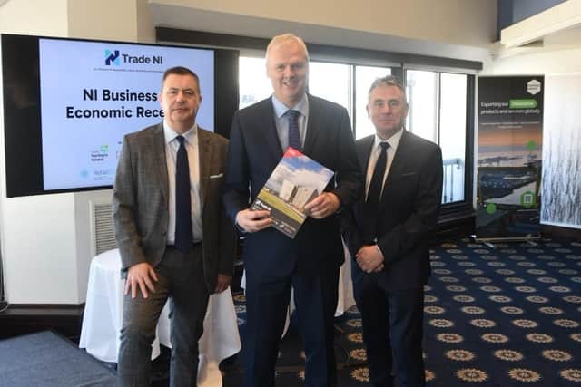 Glyn Roberts, chief executive, Retail NI, Richard Hogg, chair, Manufacturing NI and Stephen Magorrian, chair, Hospitality Ulster pictured at NI Business Economic Reception in Washington DC