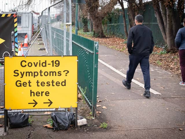 People arriving at a Covid 19 testing centre