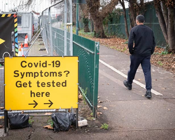 People arriving at a Covid 19 testing centre